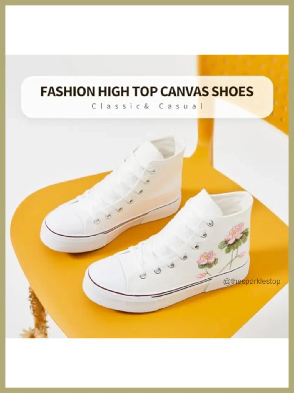 Women's High Top Canvas Sneakers Fashion Walking Shoes Lace Up